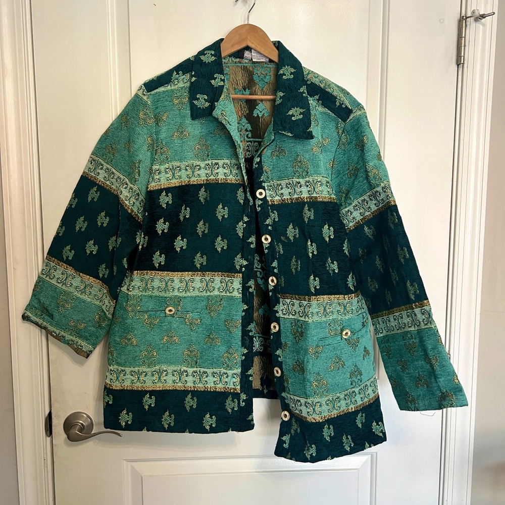 Sag Harbor Women’s XXL Plus Size 18 Colorful Blue Jacket